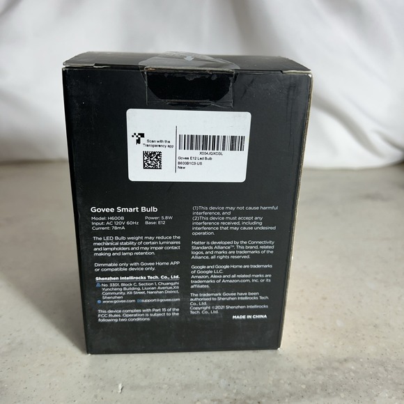 Govee E12 Led Bulb Smart Light Bulbs Energy Efficient 4 Pack H600B Bluetooth NEW - Picture 4 of 5